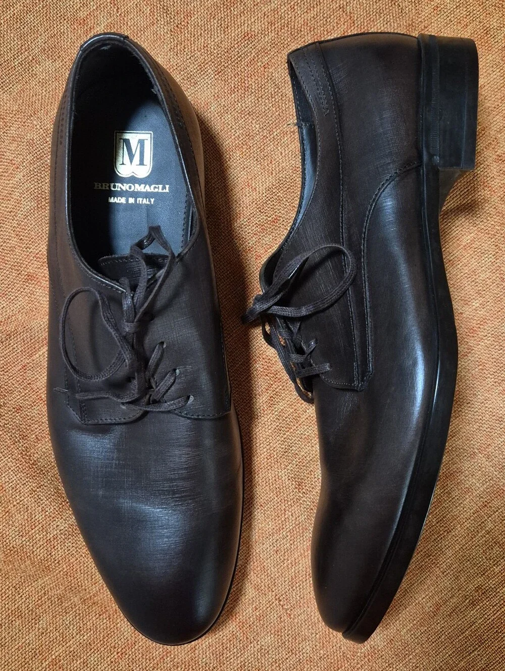 Bruno Magli Men’s Brown Leather Oxford Dress Shoes Size 10 Made in Italy